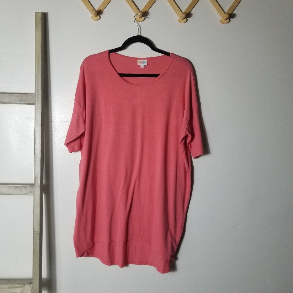 LULAROE WOMEN'S REDDISH PINK OVERSIZED TUNIC BLOUSE SIZE MEDIUM